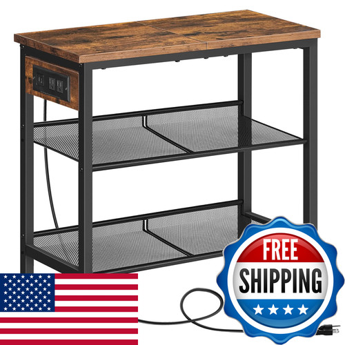 Hoobro end table - 3-tier, narrow